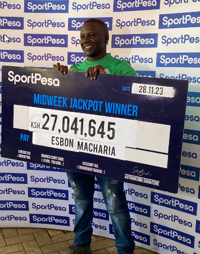 Esbon Machari Sportpesa Midweek Jackpot Winner